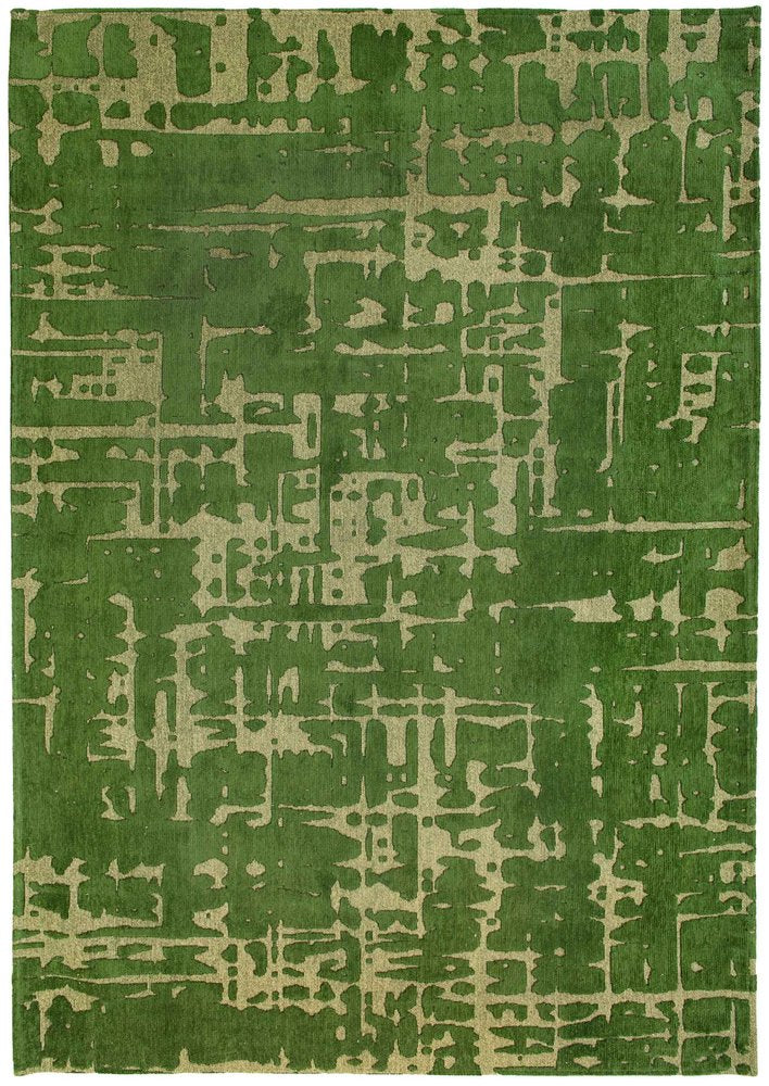 3' X 5' Green Abstract Non Skid Area Rug