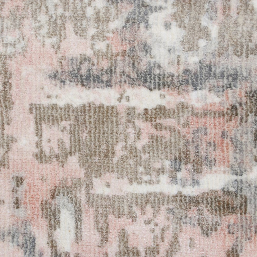 2' X 3' Gray and Pink Abstract Hand Loomed Area Rug