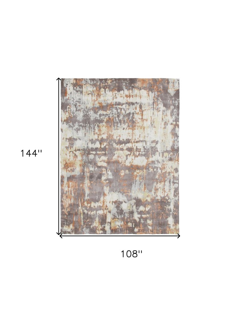 2' X 3' Brown Abstract Hand Loomed Area Rug