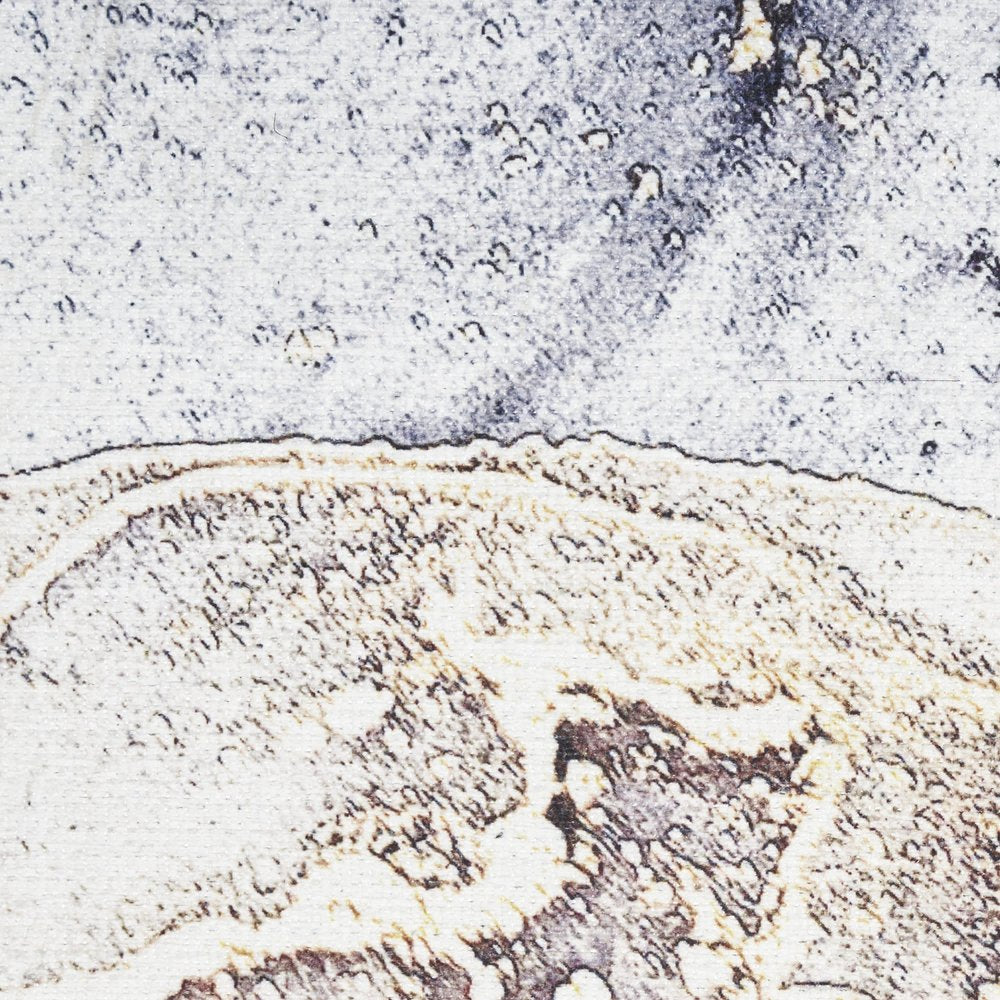 5' X 7' Black and Gold Abstract Power Loom Area Rug