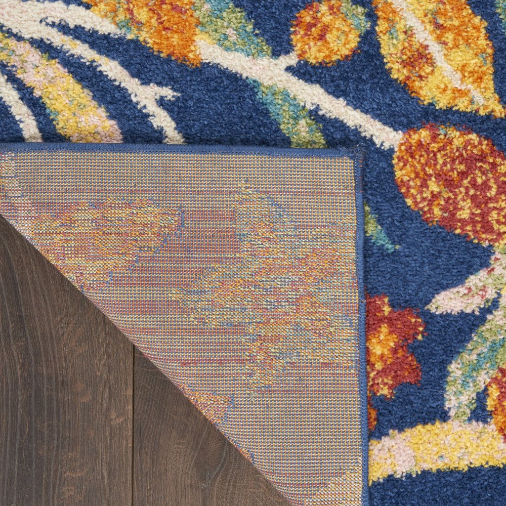 5' X 7' Blue and Yellow Floral Power Loom Area Rug