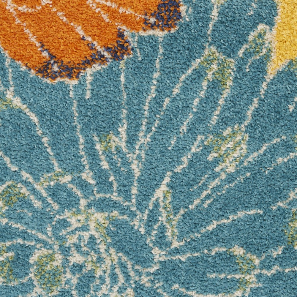 5' X 7' Yellow Floral Power Loom Area Rug