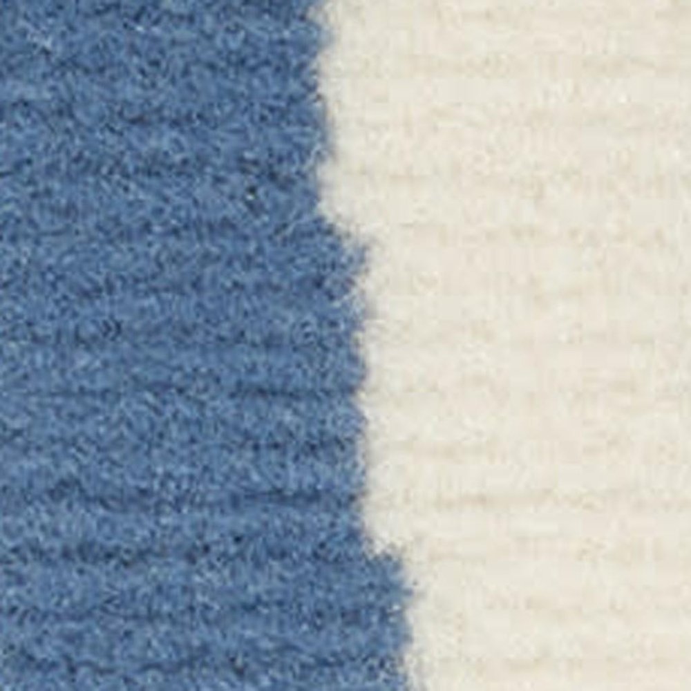 8' Blue And Beige Floral Runner Rug