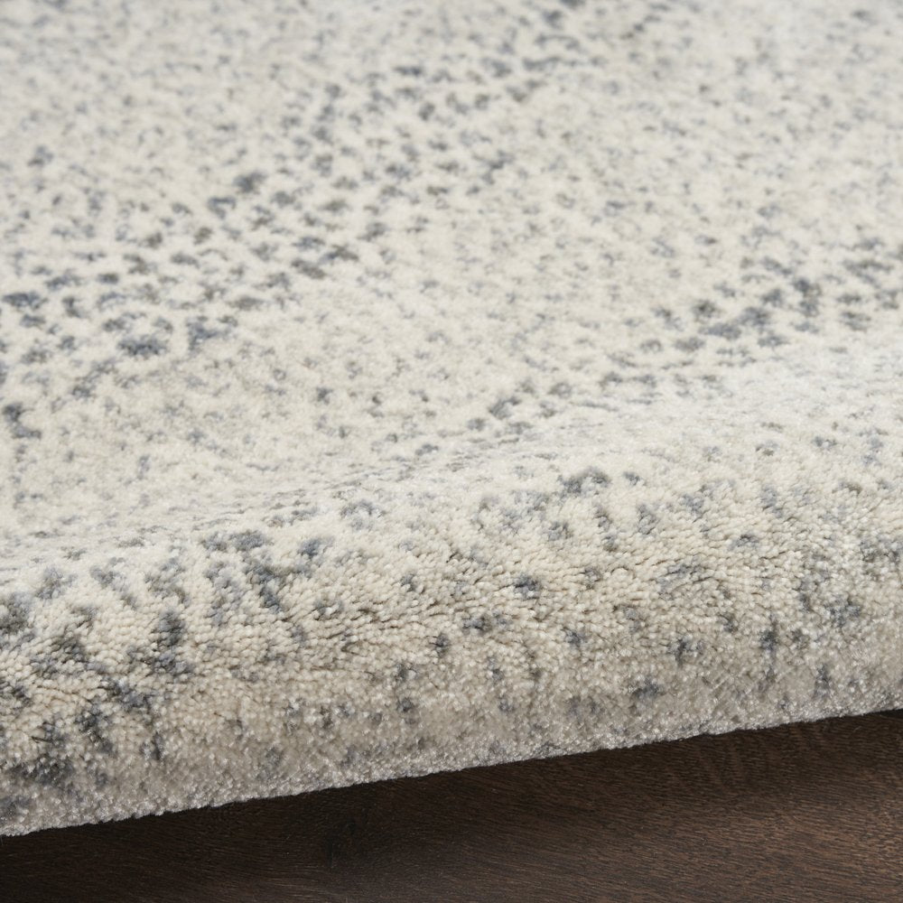 8' Beige And Gray Abstract Runner Rug