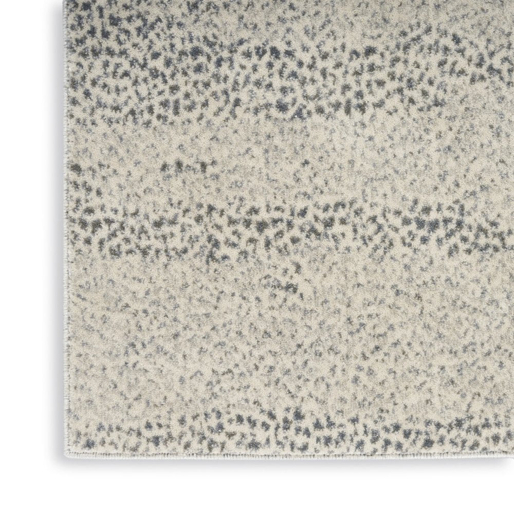 8' Beige And Gray Abstract Runner Rug