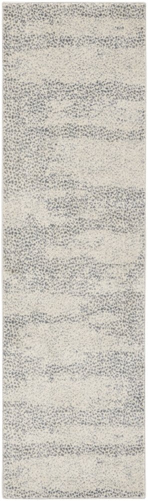 8' Beige And Gray Abstract Runner Rug