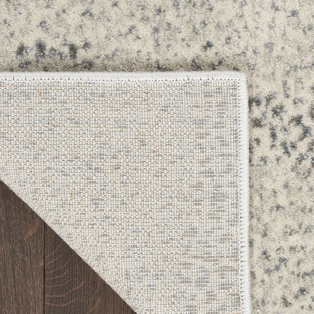 8' Beige And Gray Abstract Runner Rug