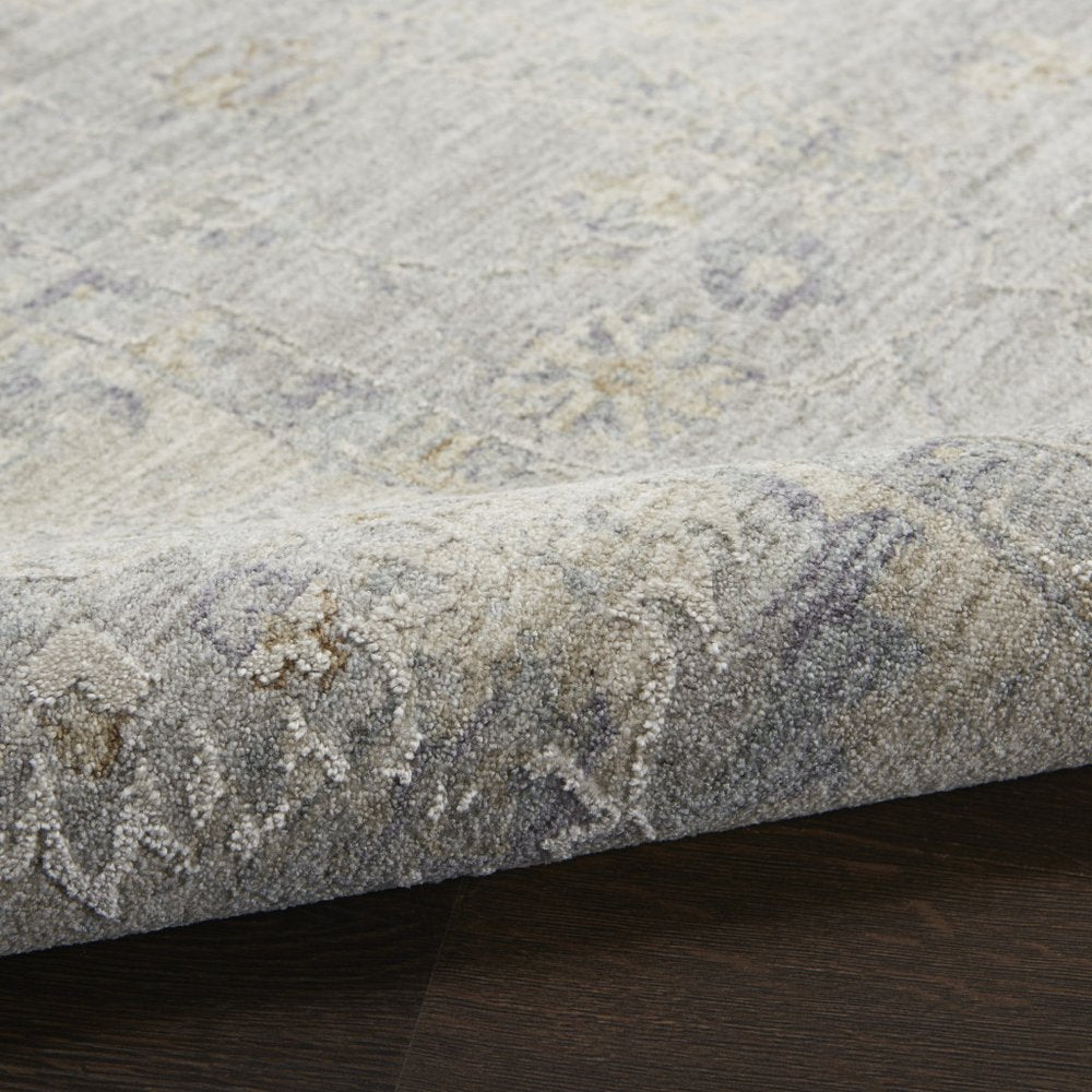 4' X 6' Gray and Dark Gray Floral Medallion Power Loom Area Rug