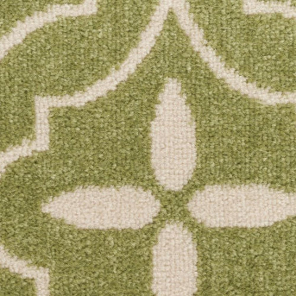 10' Ivory And Blue Floral Runner Rug