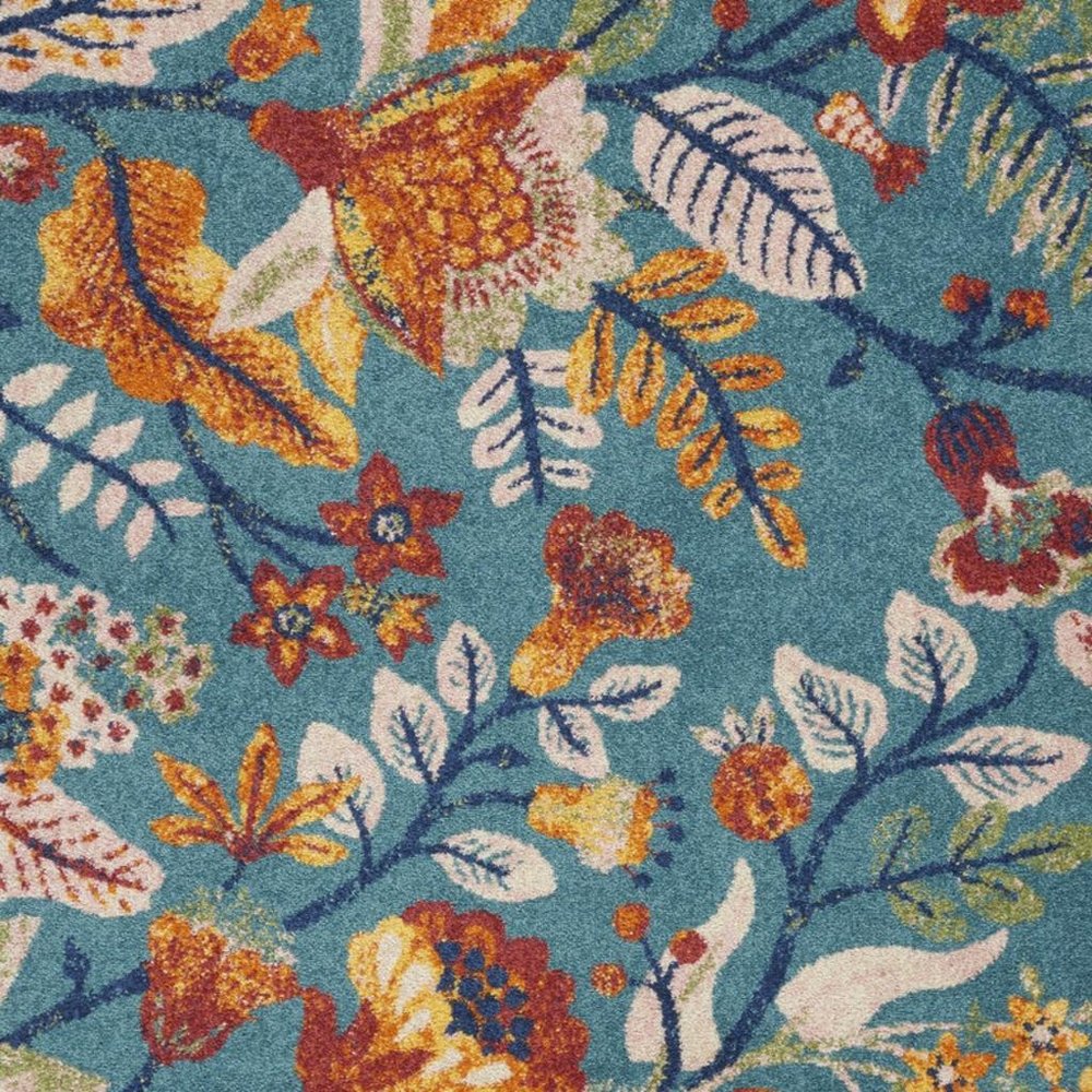 9' X 12' Gray Floral Vines Power Loom Area Rug