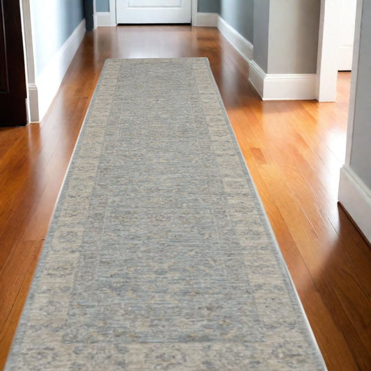 10' Blue Floral Runner Rug