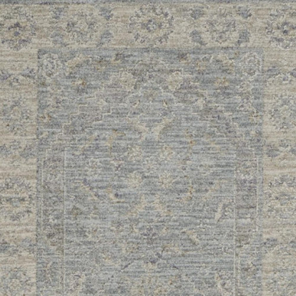 10' Blue Floral Runner Rug