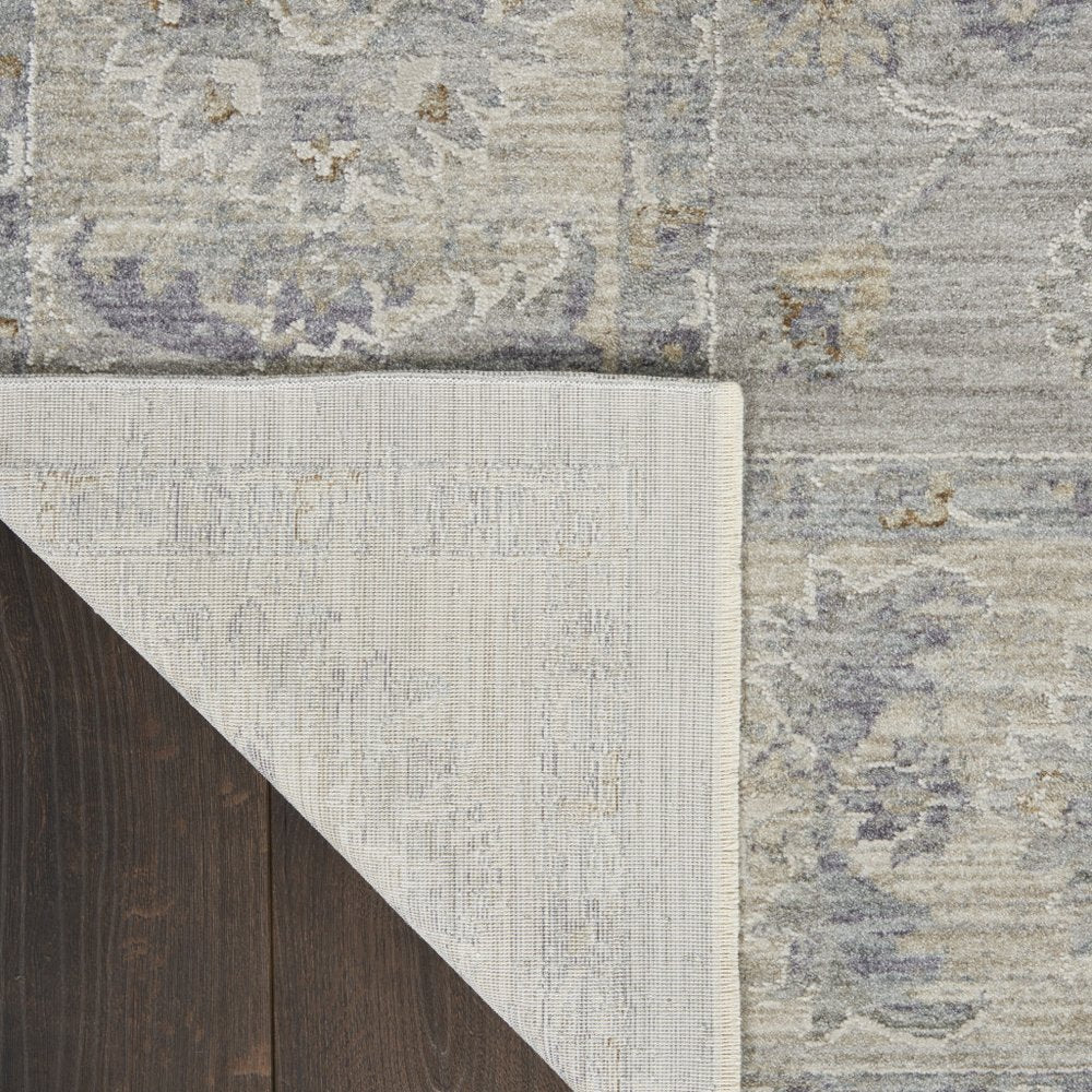 10' Gray Floral Runner Rug