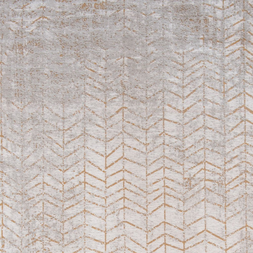 10' Gray And Yellow Chevron Runner Rug