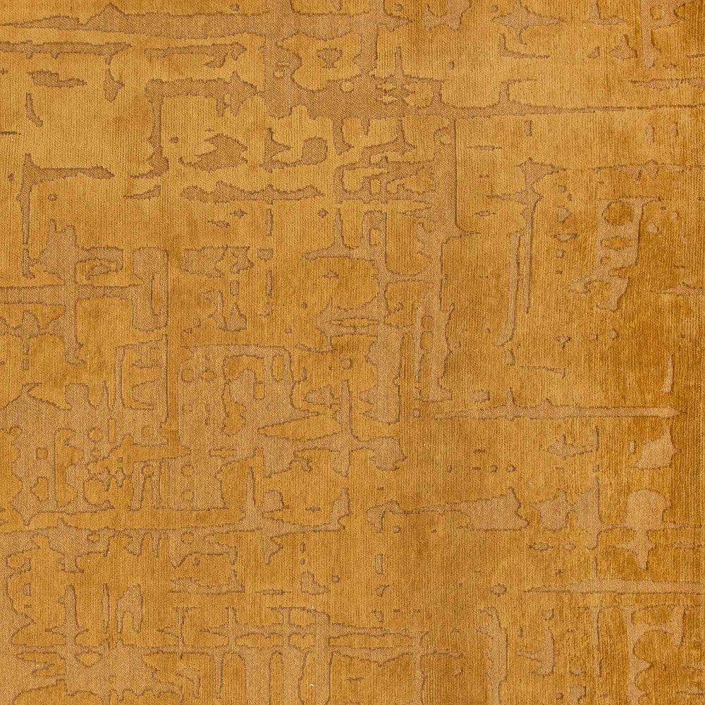 10' Yellow Abstract Runner Rug