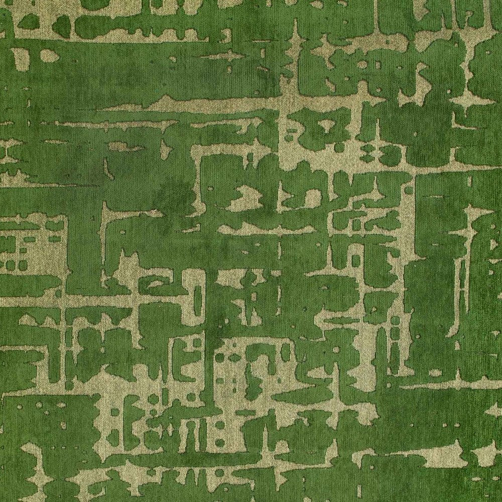 10' Green Abstract Runner Rug