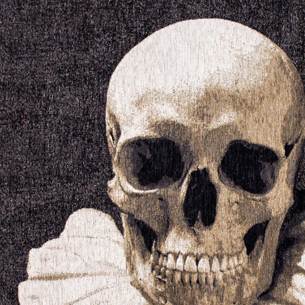 3' X 5' Black and White Funky Skull Non Skid Area Rug