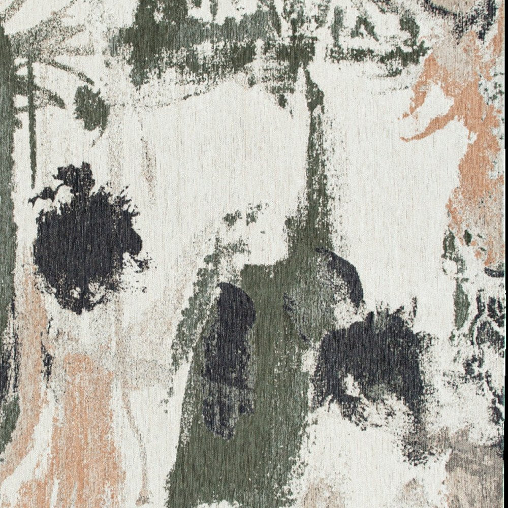 5' X 7' Gray and Orange Abstract Non Skid Area Rug