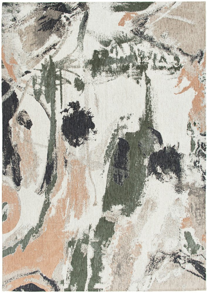 7' X 9' Gray and Orange Abstract Non Skid Area Rug