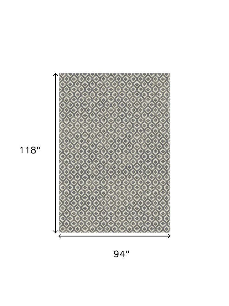 5' X 8' Beige and Gray Geometric Area Rug