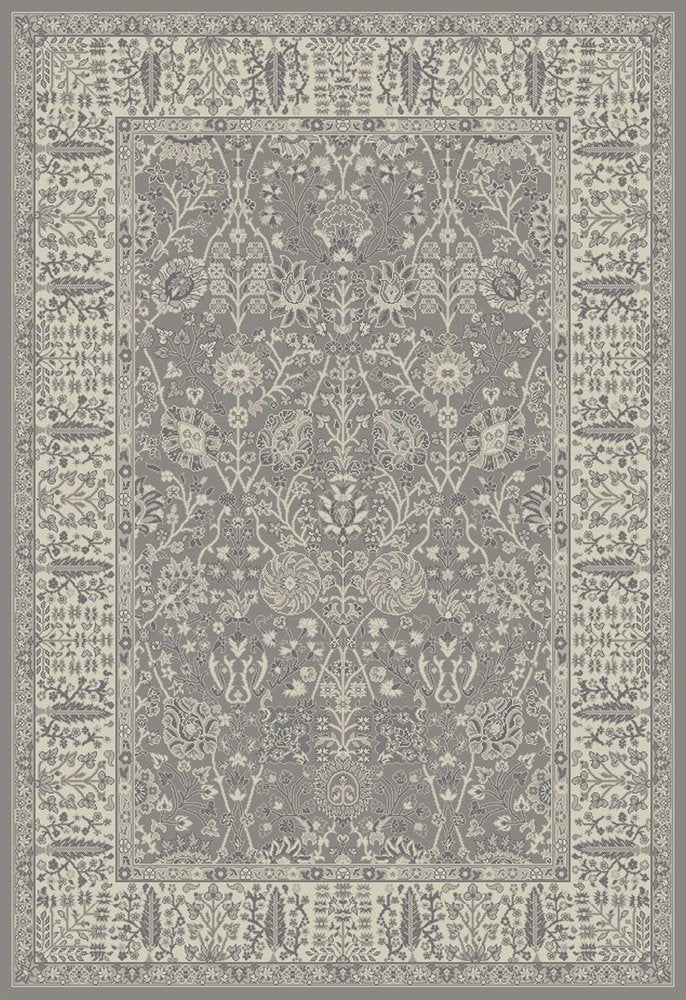 5' X 8' Blue and Ivory Oriental Area Rug