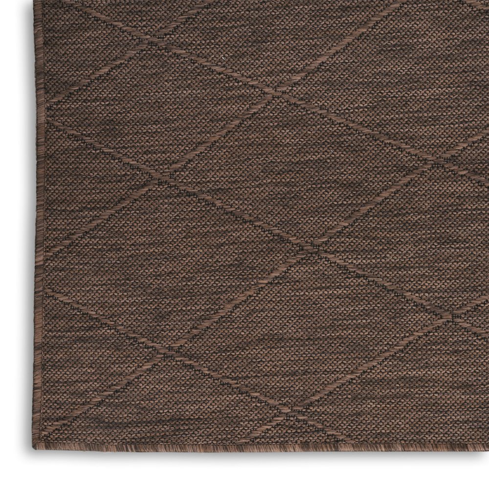 4' X 6' Brown Geometric Power Loom Non Skid Area Rug
