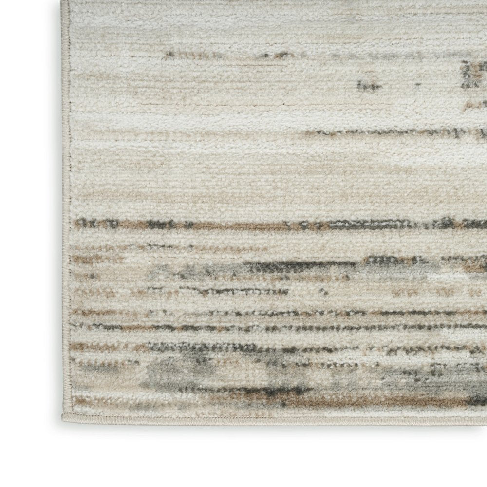 9' X 12' Cream Abstract Distressed Area Rug