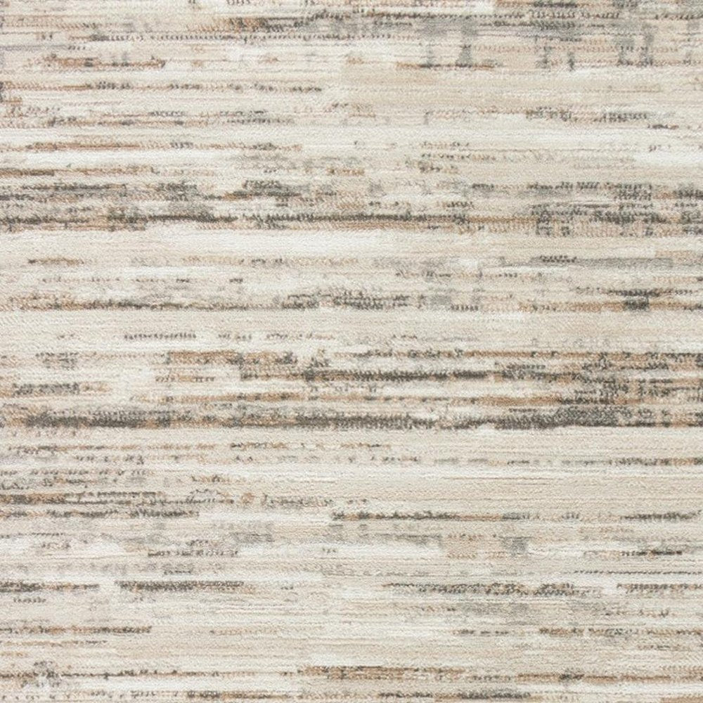 4' X 6' Cream Abstract Distressed Area Rug