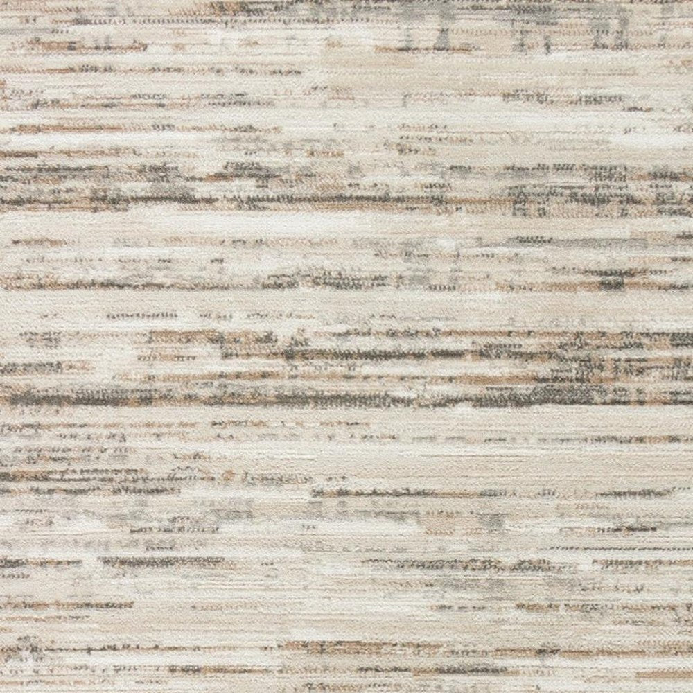 4' X 6' Cream Abstract Distressed Area Rug