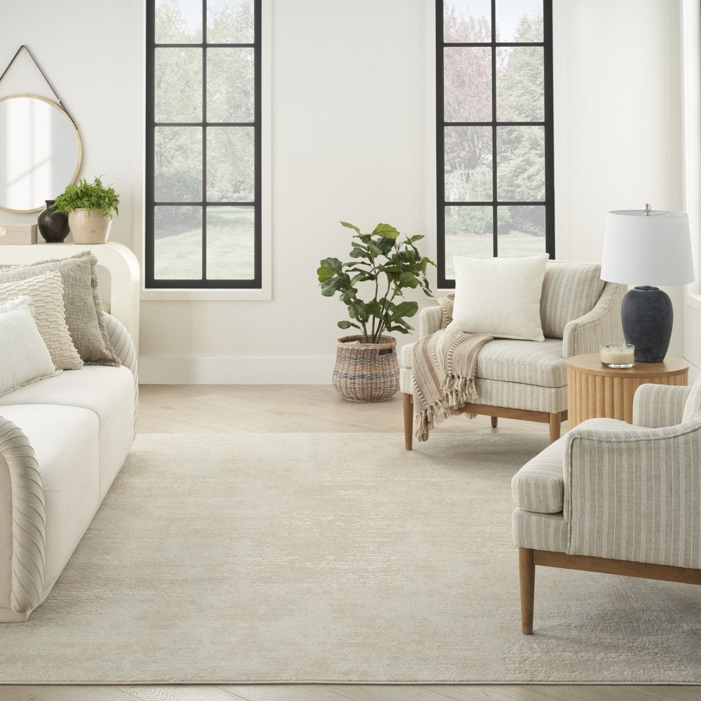 9' X 12' Cream Abstract Area Rug