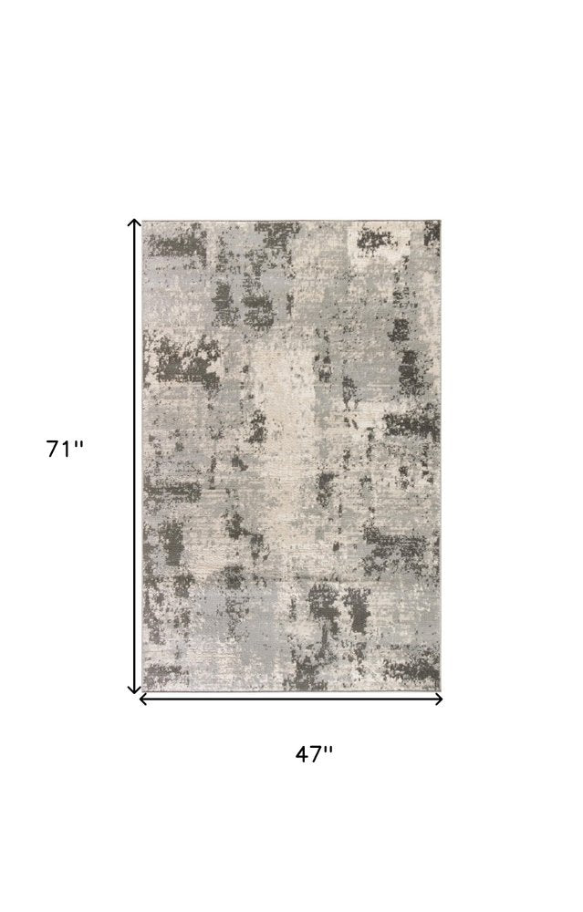 4' X 6' Cream Abstract Area Rug