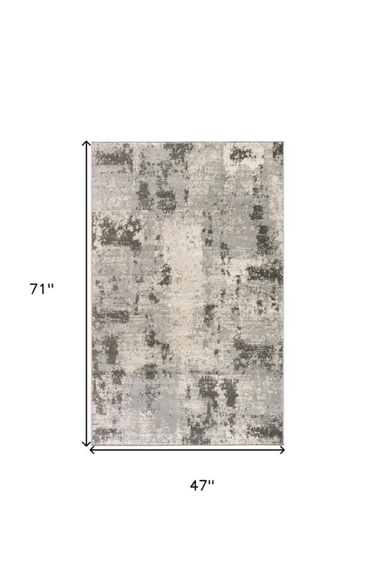 4' X 6' Cream Abstract Area Rug