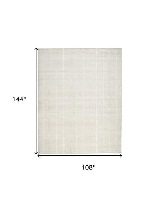 9' X 12' Cream Geometric Area Rug