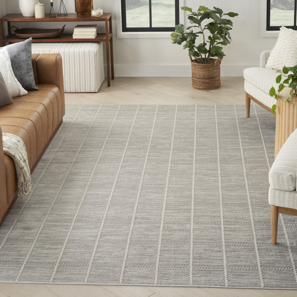 9' X 12' Gray Geometric Area Rug