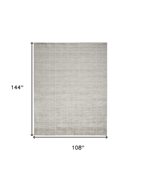 9' X 12' Gray Geometric Area Rug