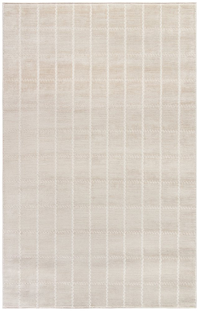 4' X 6' Cream Geometric Area Rug