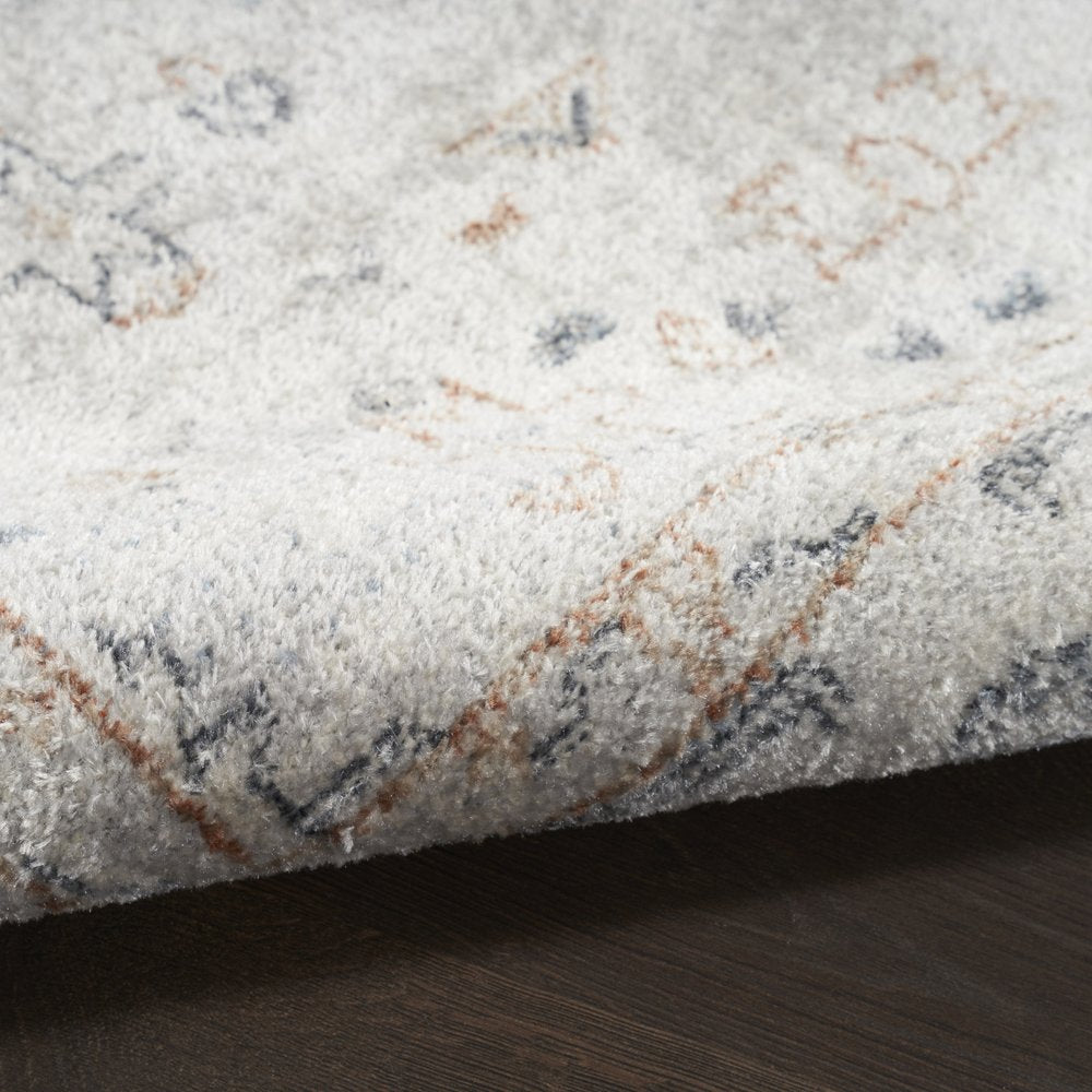 6' Blue Oriental Distressed Runner Rug