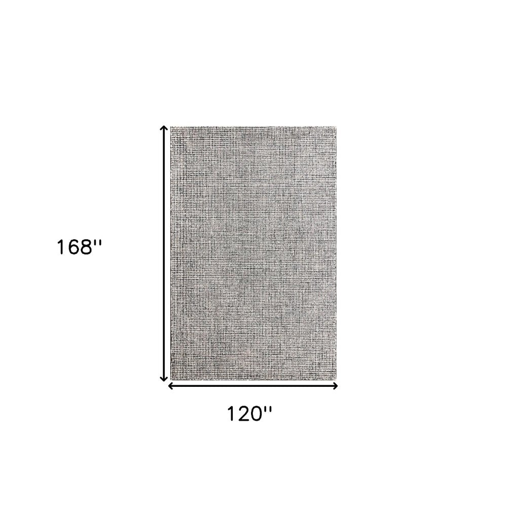 10' X 14' Brown Wool Checkered Hand Tufted Area Rug