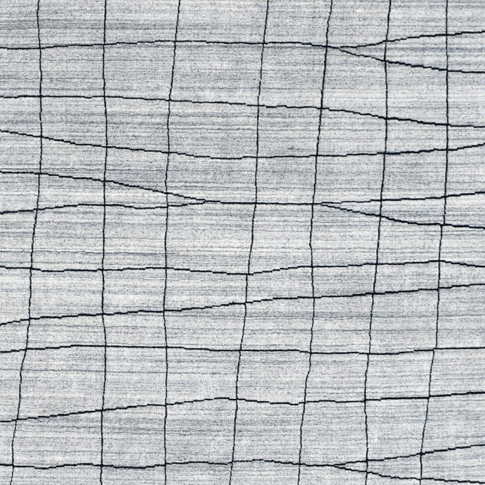 8' X 10' Gray and Black Wool Abstract Geometric Hand Loomed Area Rug