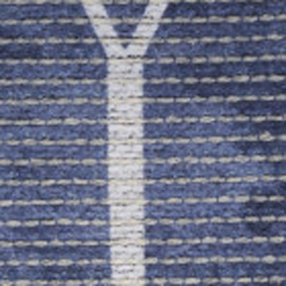 4' X 6' Blue And Ivory Geometric Area Rug