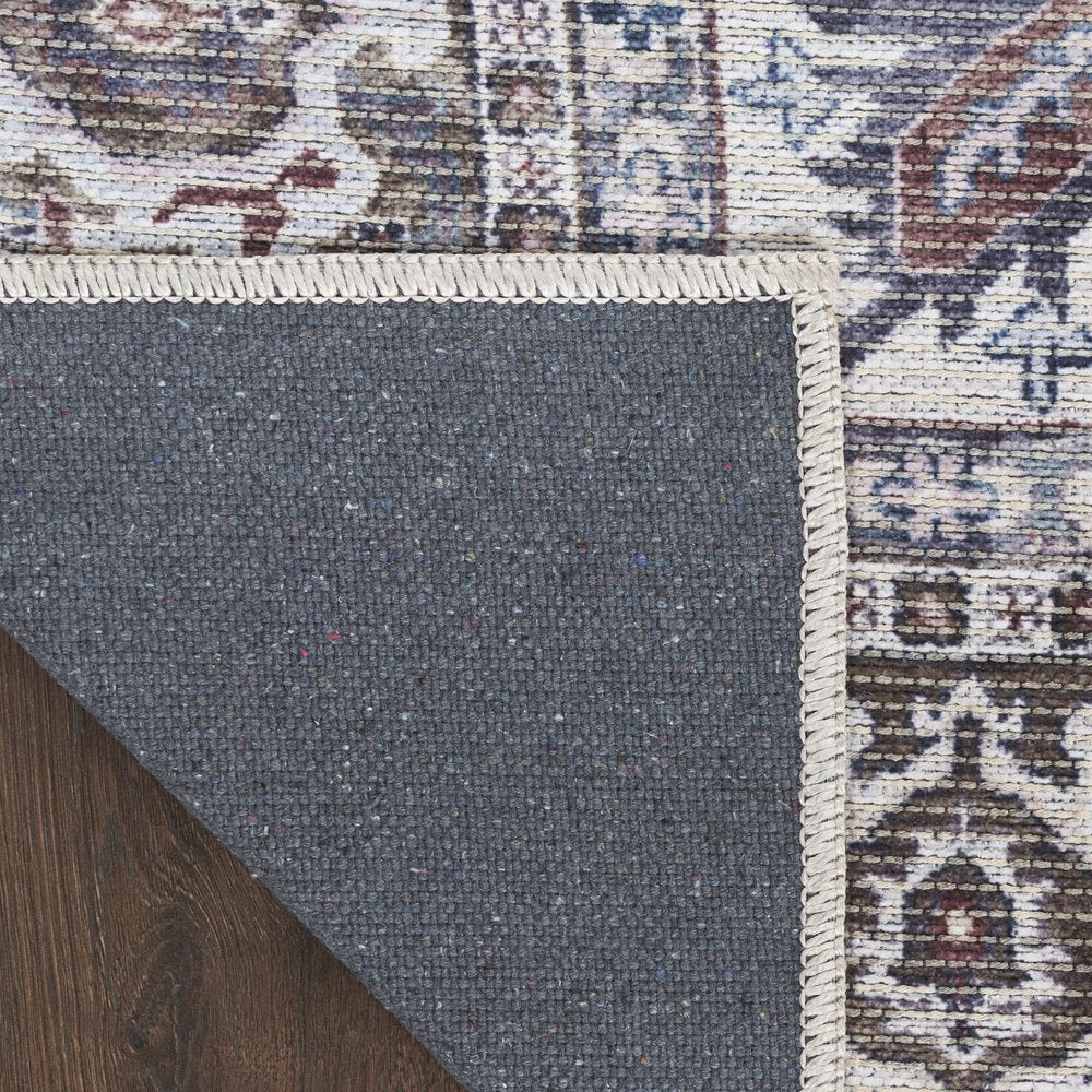 4' X 6' Green and Ivory Floral Medallion Power Loom Distressed Area Rug