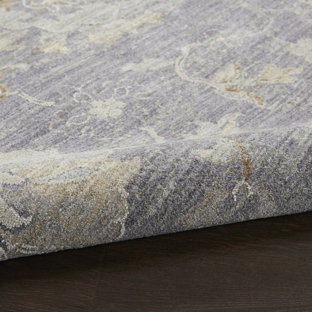 4' X 6' Gray And Charcoal Floral Area Rug