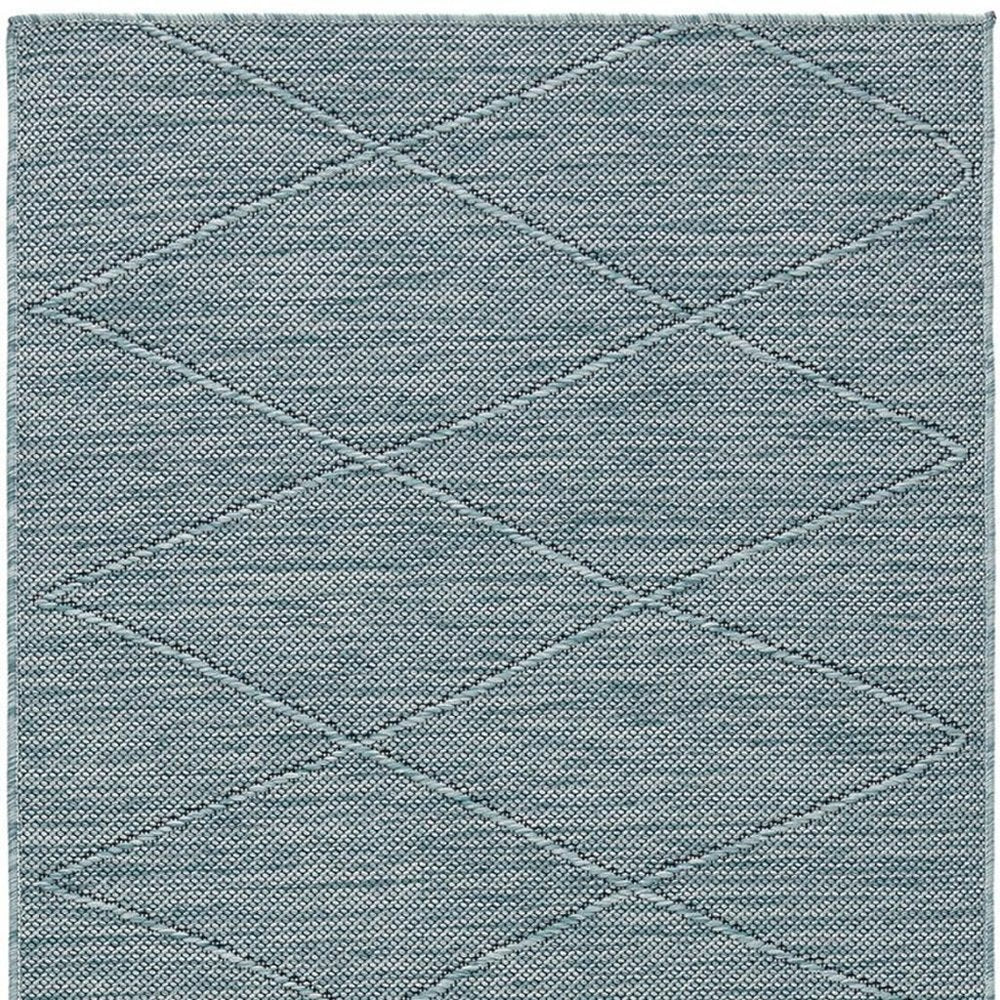 3' X 5' Blue and Beige Floral Power Loom Distressed Area Rug