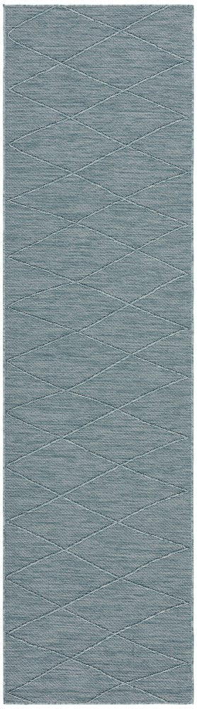 3' X 5' Blue and Beige Floral Power Loom Distressed Area Rug