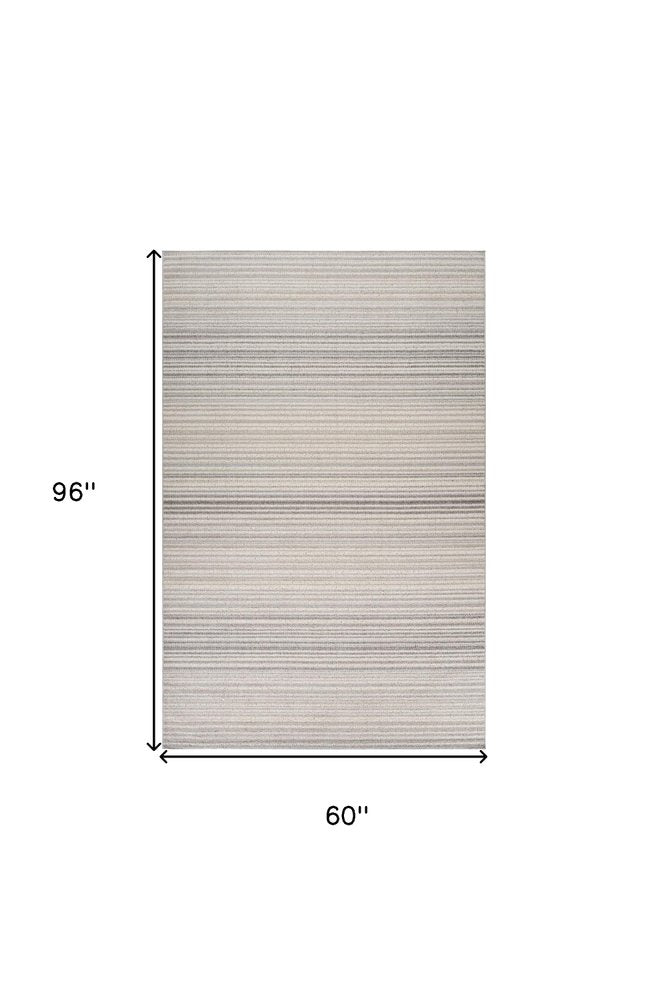 5' X 8' Gray and Ivory Abstract Area Rug
