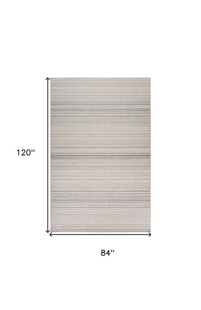 7' X 10' Gray and Ivory Abstract Area Rug