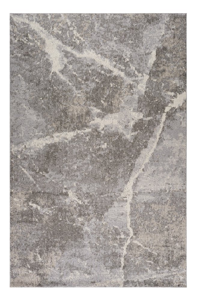 5' X 8' Gray and Ivory Abstract Area Rug