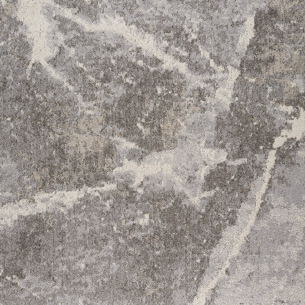 5' X 8' Gray and Ivory Abstract Area Rug