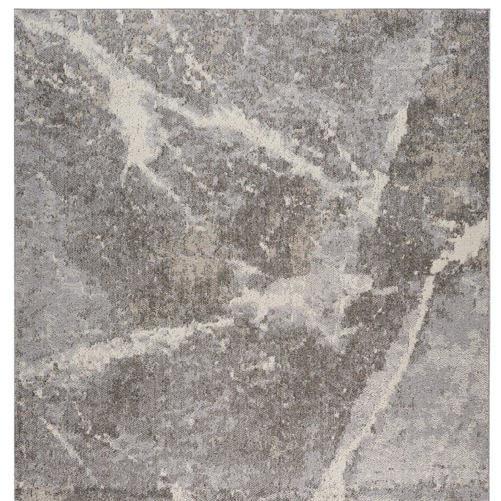 5' X 8' Gray and Ivory Abstract Area Rug