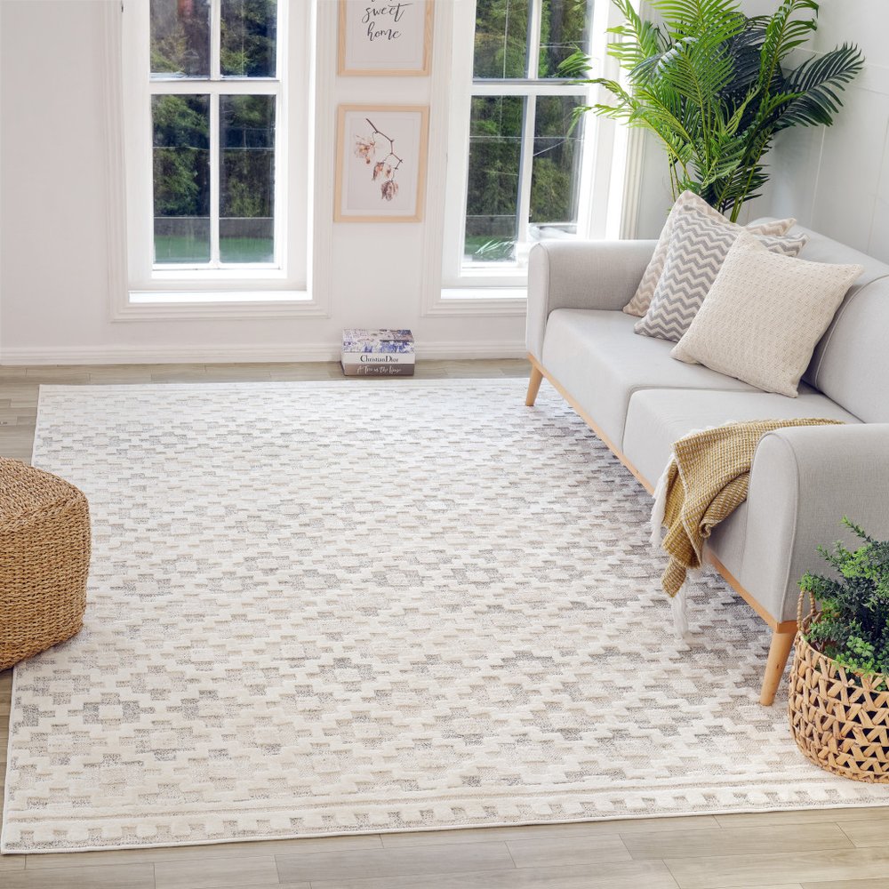 4' X 6' Cream and Beige Moroccan Area Rug